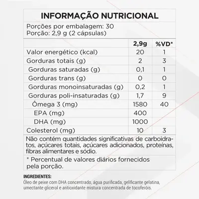 Ômega 3 Super DHA 1000mg - 60 Cps - TOPWAY