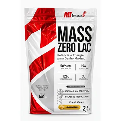 Hipercalórico 2,5kg Zero lactose - MK Suplementos